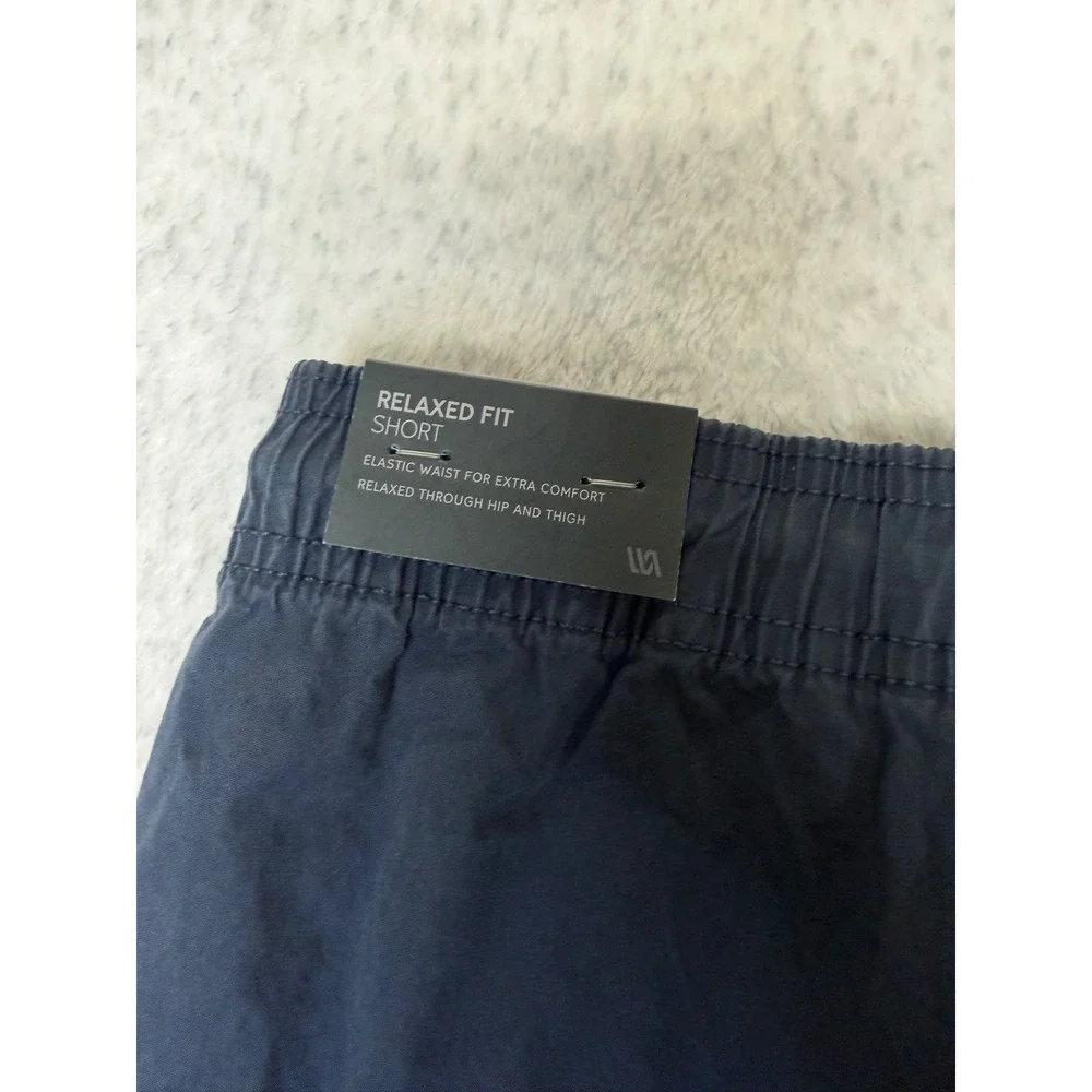 VRST Mens Relaxed Fit Elastic Waist Drawstring Shorts Navy Blue XXL